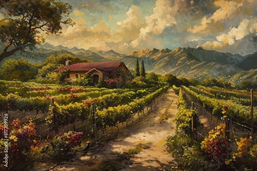 Rustic vineyard scene
