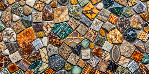 mosaic of pebbles, stones, rocks