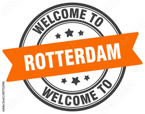 Welcome to Rotterdam stamp. Rotterdam round sign