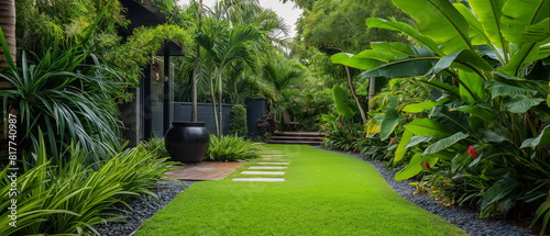 landscaper surrounded by lush greenery, transforming outdoor spaces with creativity