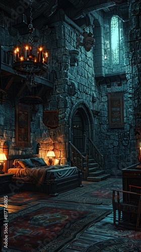 Medieval Castle Bedroom An Illustrated Glimpse into Historical Royal Luxury