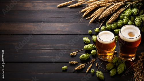 Wheat and hops are also on the table.