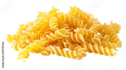 Fusilli pasta isolated on white background