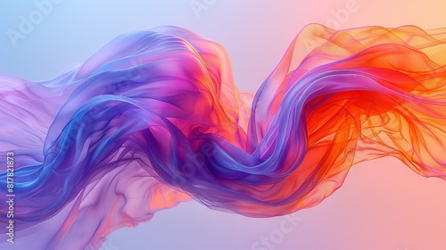  A vibrant wave of smoke against a dual blue-pink background, with soft pink accents in the foreground and background