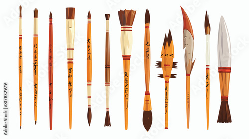 Chinese calligraphy paint brushes. Asian paintbrushes