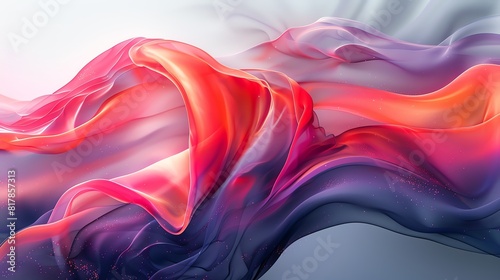 Abstract liquid forms, smooth gradients and flowing shapes creating a fluid effect