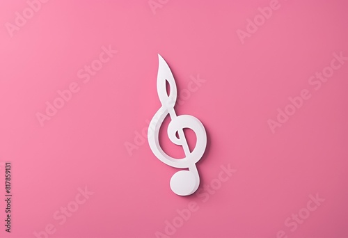 Nota musical sobre un fondo de color rosado