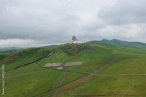 Aerial photography of the scenery of Kholingol Khan Mountain Scenic Area