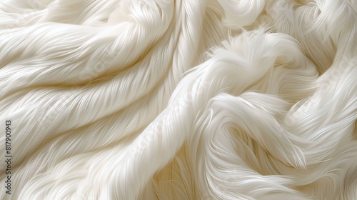 Close-up View of Tangled White Yarn