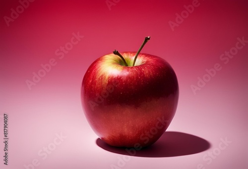 Manzana roja sobre fondo del mismo color