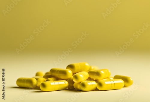 Píldoras sobre un fondo de color amarillo