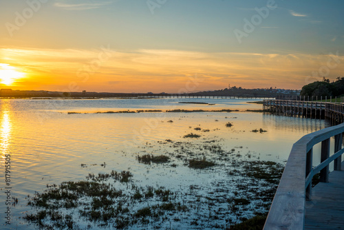 View on the marshland of Ria Formosa near Faro in the Algarve, Portugal