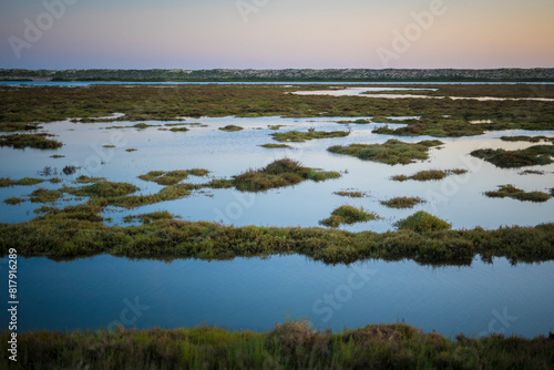 View on the marshland of Ria Formosa near Faro in the Algarve, Portugal