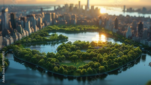 New York city skyline. AI generate illustration