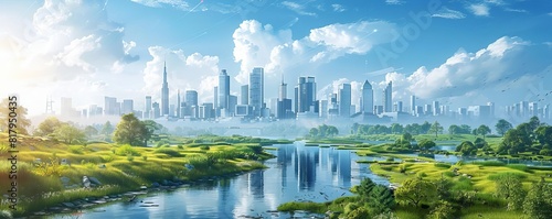 Smart grid connecting urban and rural areas, futuristic landscape, clean and modern, photo realistic