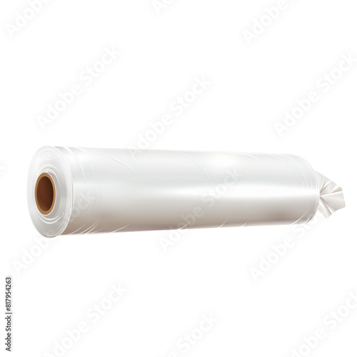 Plastic wrap roll for food preservation kitchen essential die cut PNG style isolated on white and transparent background