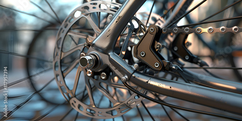 Bicycle chain system closeup, toned picture Bicycle chain system closeup, Toned picture, close-up view of bicycle derailleur and cassette, created