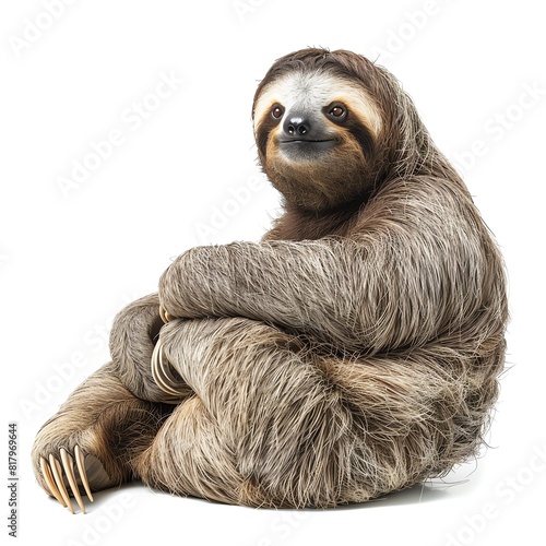 a photo of Sloth, isolated on white background.