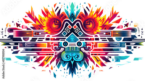 colorful aztec design vector pattern geometric shapes poster background