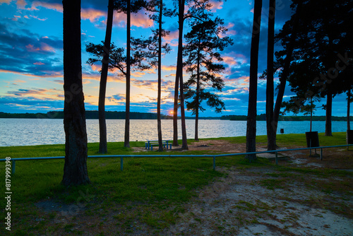 Sunset at Eastside Park on Lake Tyler, Texas.