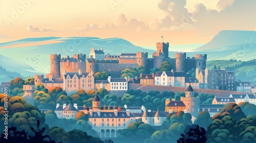 Illustration of Stirling, Scotland