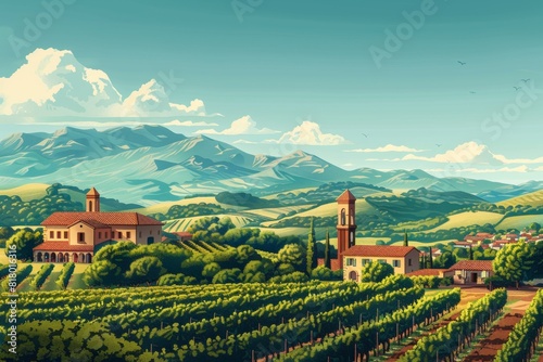 Illustration of La Rioja, Spain