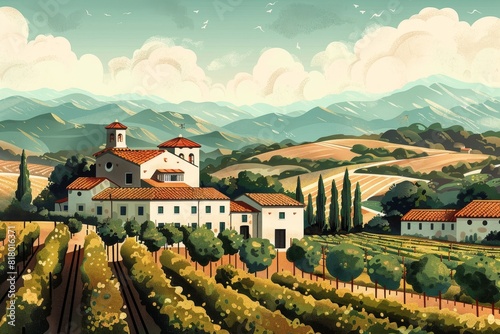 Illustration of La Rioja, Spain