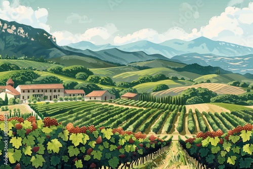 Illustration of La Rioja, Spain