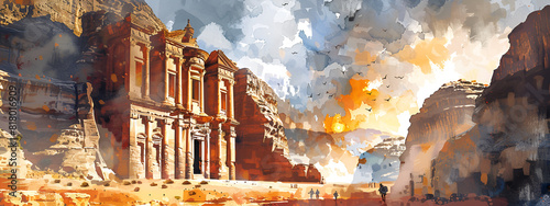 Petra city illustration