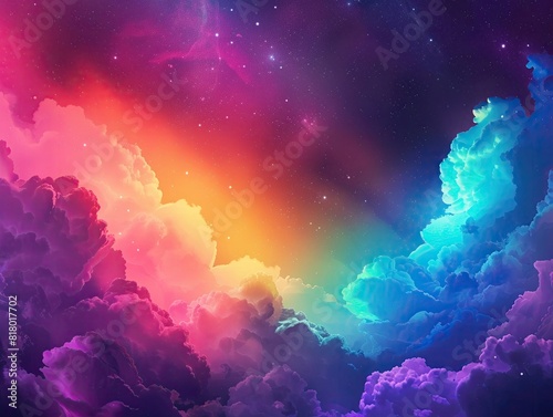 Nebula colorful clouds flat design top view abstract theme animation Vivid