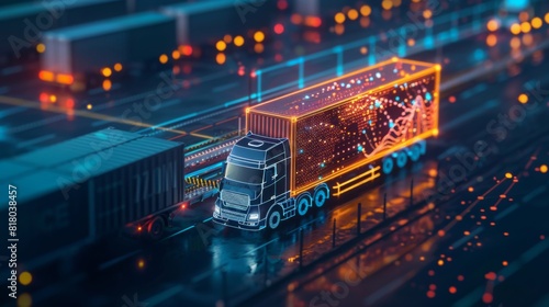 Illustrate a digital freight marketplace connecting shippers with carriers, showcasing a sleek mobile app interface with real-time load management data --ar 16:9 