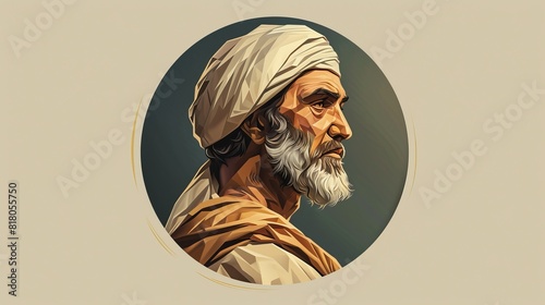 Averroes Muslim Philosopher Illustration - Ibn Rushd Biography Profile , Islamic Scientist -Fictional