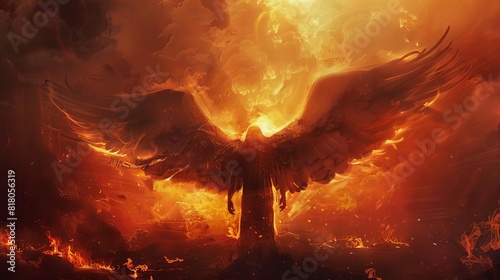 fallen angel with fiery wings dark fantasy art of lucifer digital painting