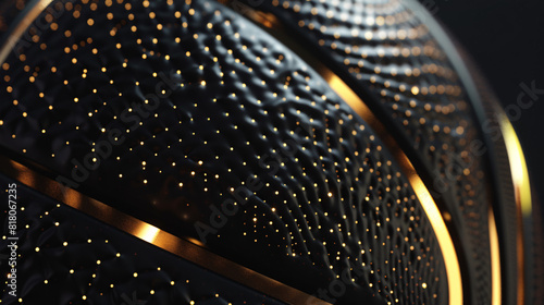 a close up of a black surface with gold dots