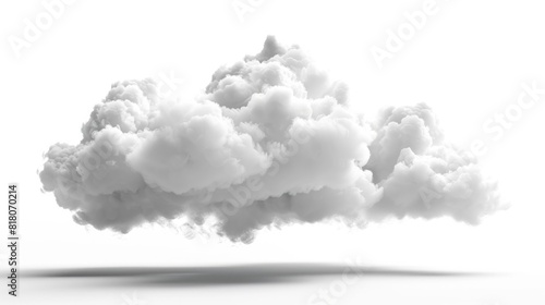 Calm White Background. Atmosphere Shape of Fluffy Clouds in Clean Natural Air