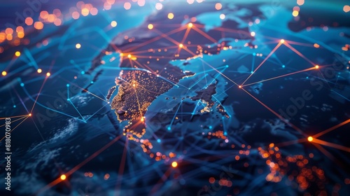 Visualize a network of interconnected supply chains resilient to disruptions, with alternate routes and contingency plans dynamically adapting to unforeseen events such as natural disasters 
