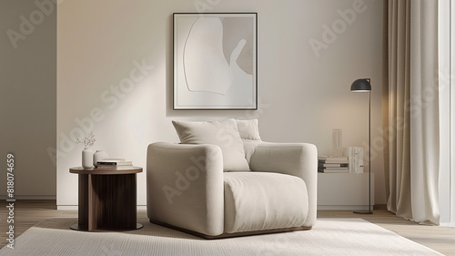 diseño de interiores minimalista sillón 