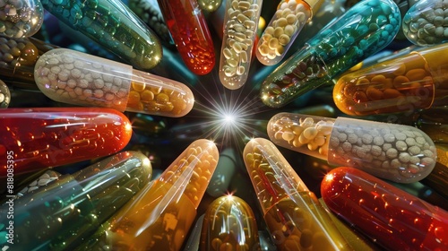 Colorful pills.. Generative AI