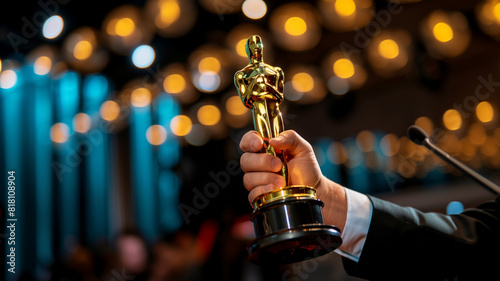 Man holding oscar award