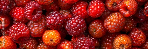 Salmonberry texture background, Rubus spectabilis fruits pattern, many salmonberries mockup, bramble berries