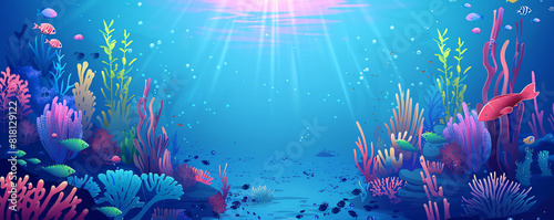 Underwater Thermal Activity flat design front view marine science animation vivid