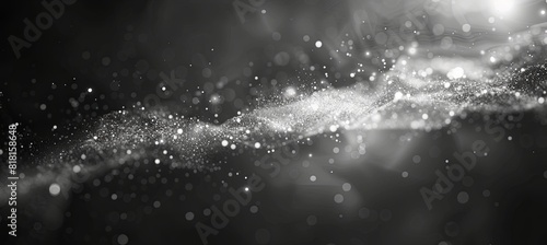 background darkness universe particles closeup bloom black white tone 