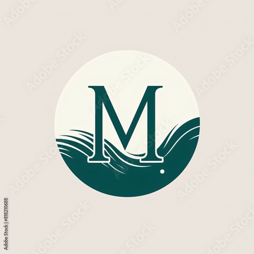 Vintage Letter M Logo Design with Water Wave Icon. Creative Water Wave Logotype concept