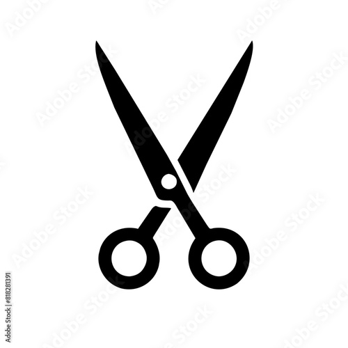 Black scissor icon vector