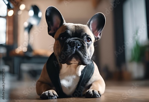 AI generated illustration of a French Bulldog portrait