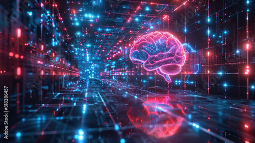 Human brain in virtual space