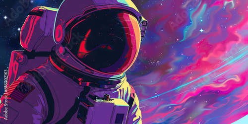 In the depths of the universe, an astronaut adorned in a gleaming spacesuit, their helmet mirroring distant galaxies, stands as a testament to humanity's enduring curiosity and courage.
