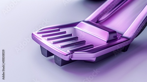 Radiant orchid car pedal set on a pale grey background - control elements for acceleration and braking