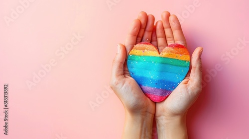 Pride Month and Day concept,love conquers all,stock photo --ar 16:9 --style raw --stylize 150