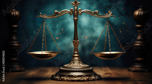 generated Illustration antique scales of justice.